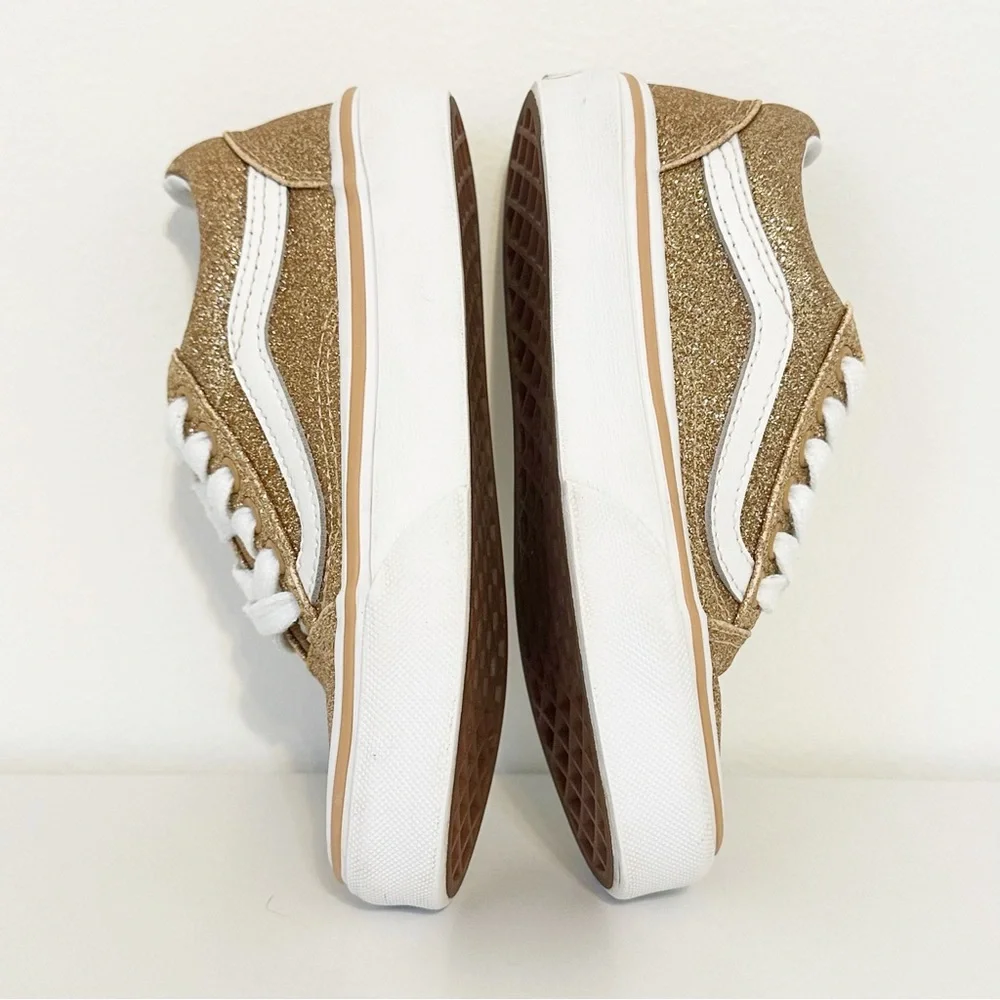 Vans Kids Old Skool Glitter Sneaker - Gold - Picture 2 of 7